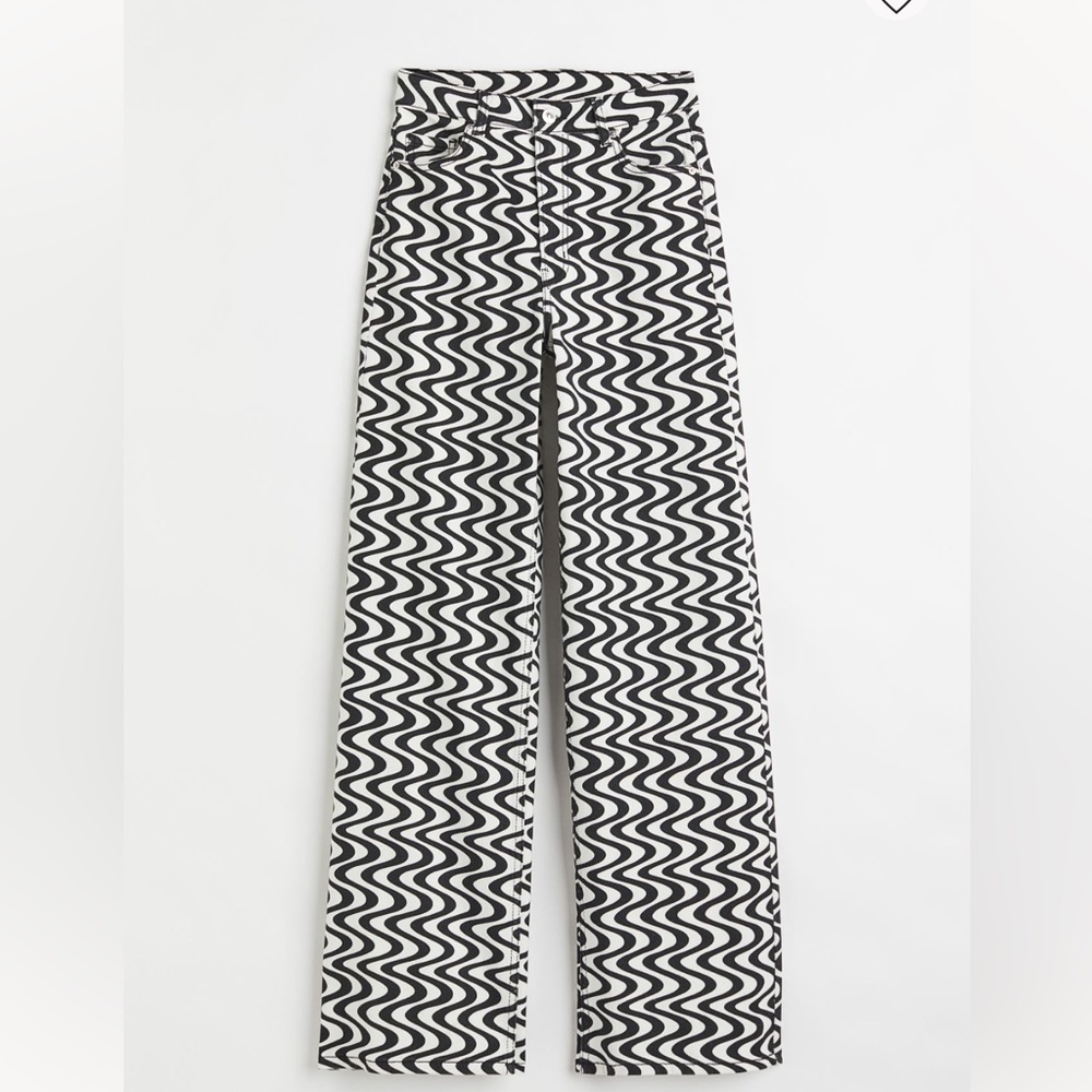 Wide leg twill pants